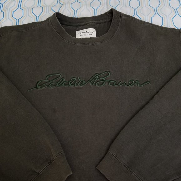 Vintage Eddie Bauer Sweatshirt Crewneck Green Logo